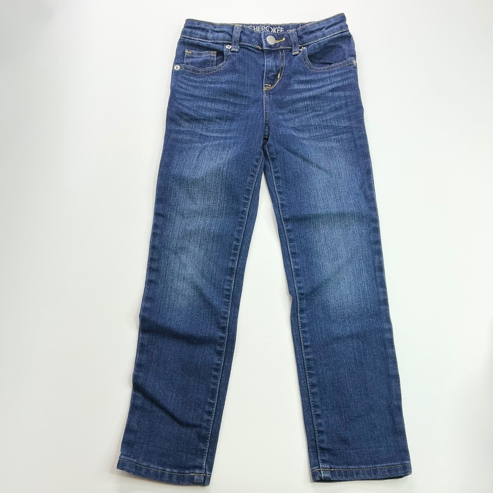 Cherokee Blue Skinny Jeans Kids 6X Adjustable Waist Stretch Denim